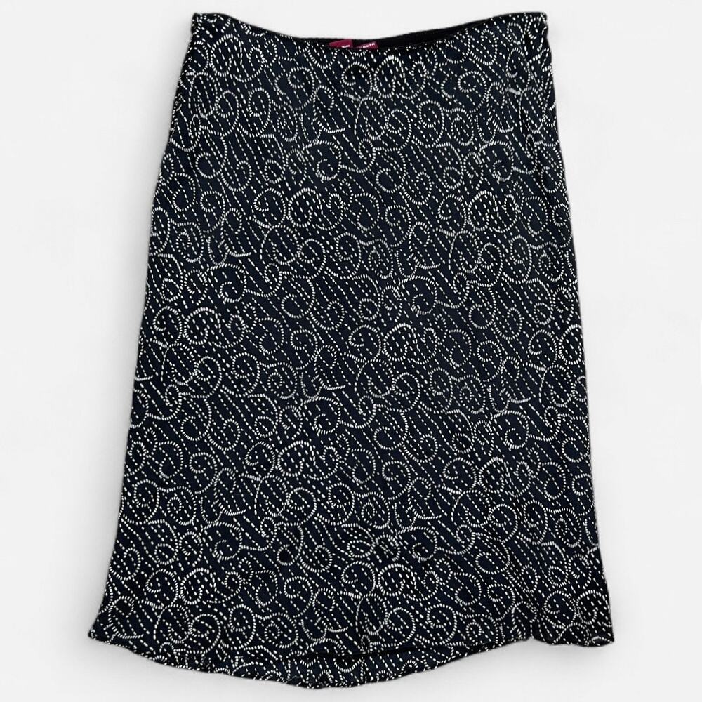 Merona Vintage Silk Abstract Swirl Midi Skirt
